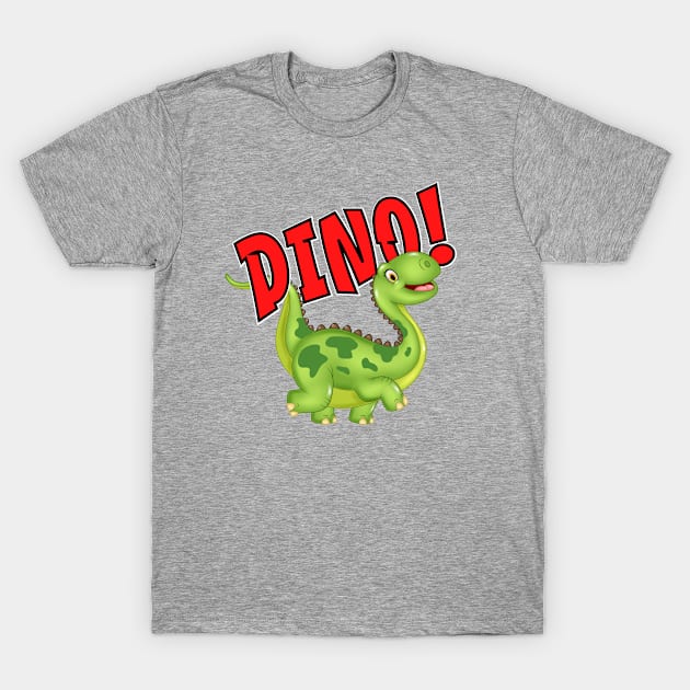 Cute Happy Dinosaur Green Dino T-Shirt by Dallen Fox